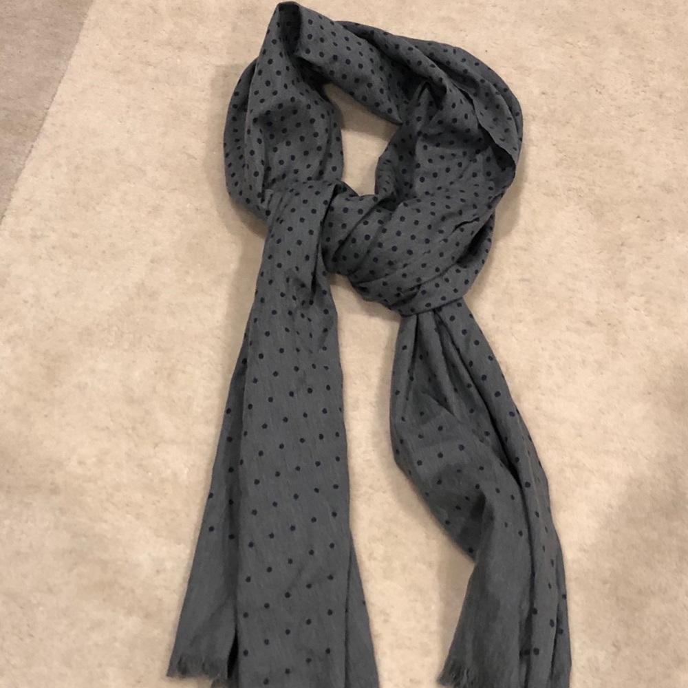 Banana Republic scarf - grey with blue polka dots